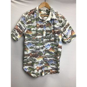 LRG Wovens- Lifted Research Group, Mountain print Shirt size Large